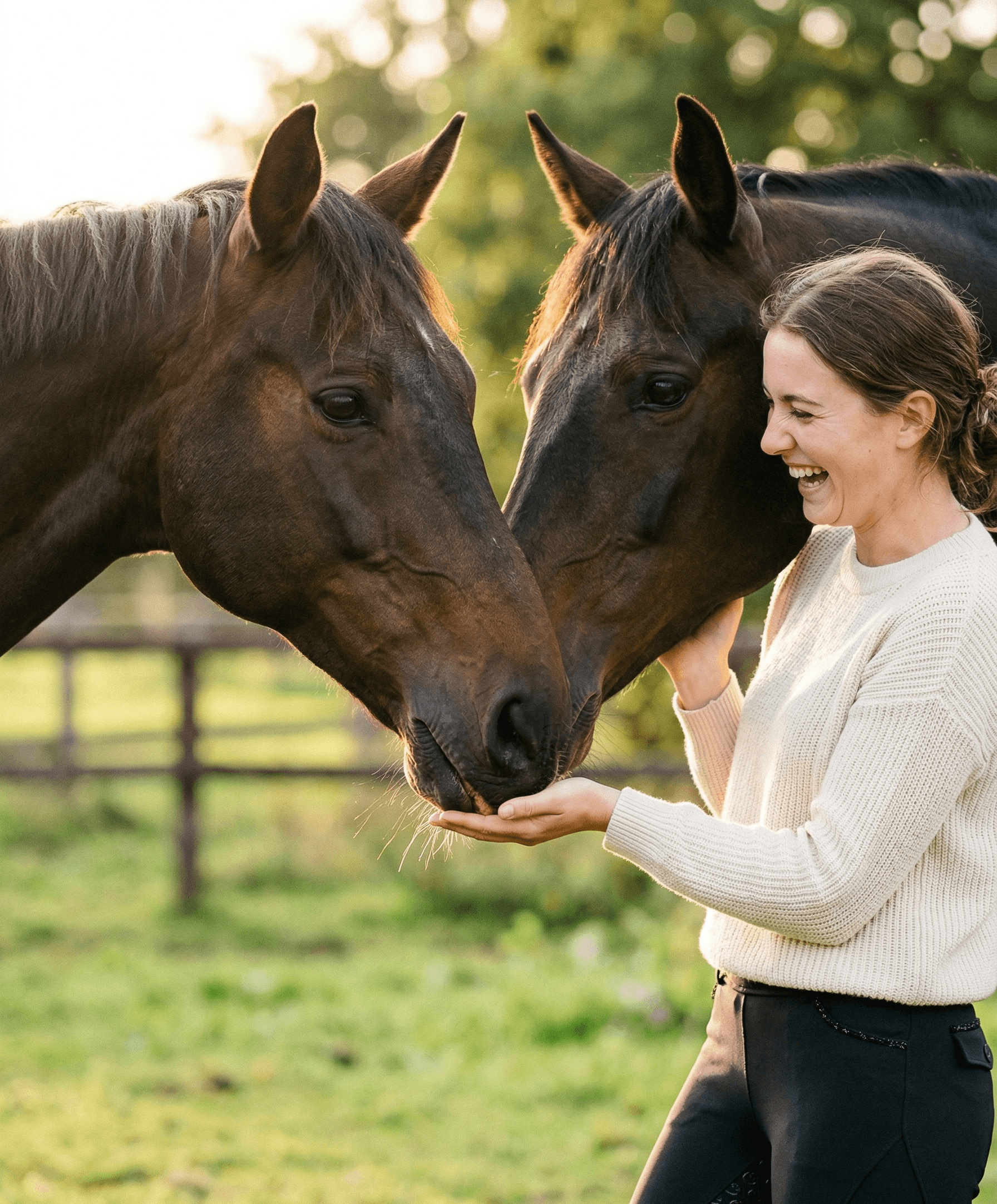 Gwen met twee paarden