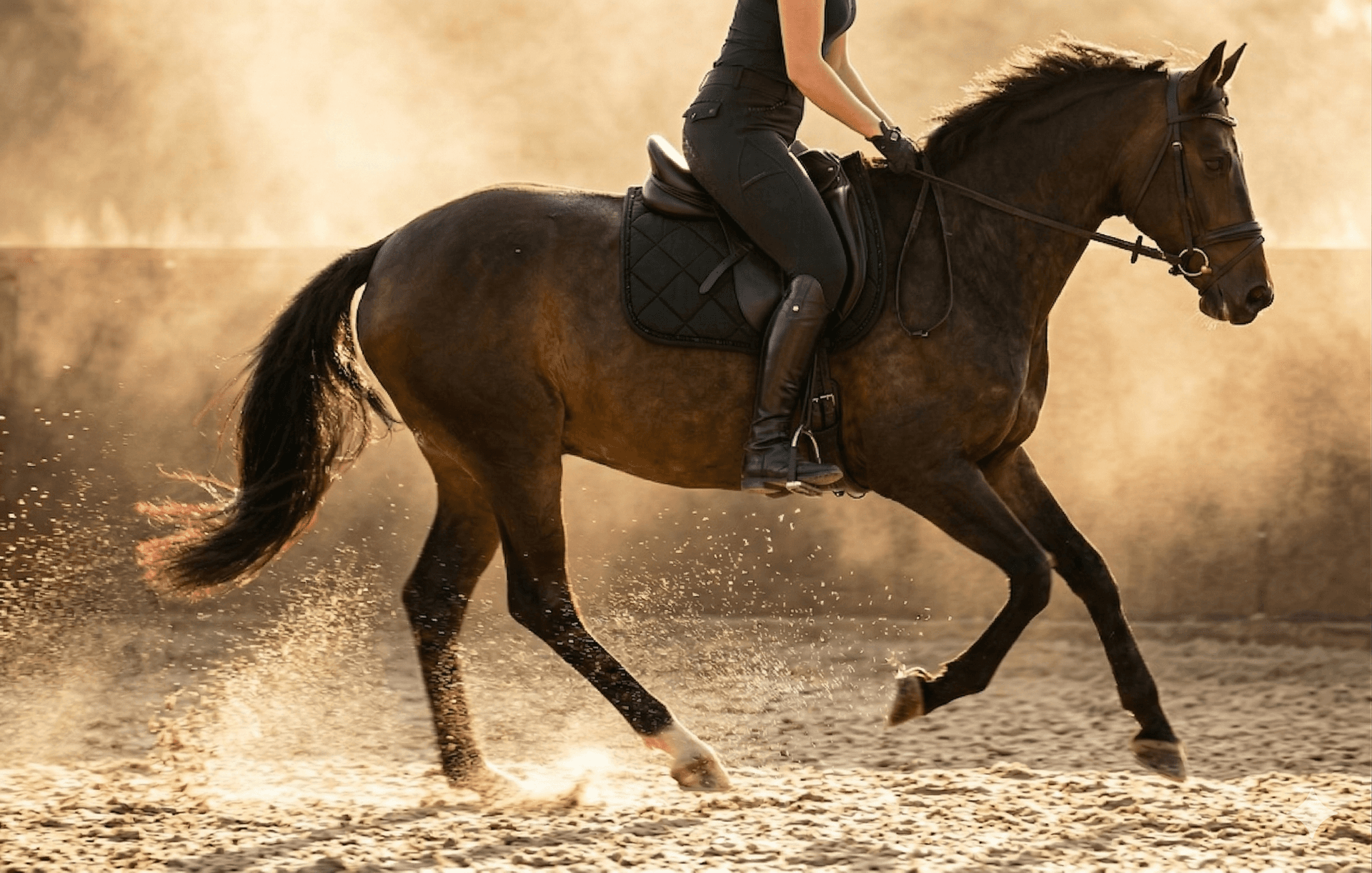 Ruiter in galop met EQUIVE rijbroek